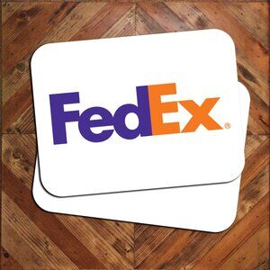 Magnetic Fedex Logo Card Set - White with Purple and Orange Logo HEAVY DUTY